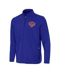 Antigua Men's Royal New York Knicks Perilous Quarter-Zip Sweatshirt