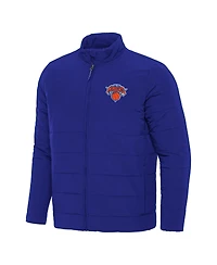 Antigua Men's Blue New York Knicks Swelter Full-Zip Puffer Jacket