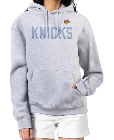 G-iii 4Her by Carl Banks Women's Heather Gray New York Knicks Dot Print Pullover Hoodie