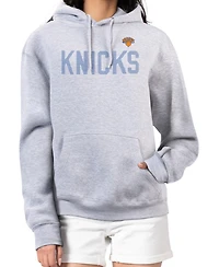G-iii 4Her by Carl Banks Women's Heather Gray New York Knicks Dot Print Pullover Hoodie