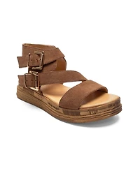 Forever & Always Shoes Women's Lorentis Leather Double Buckle Sandal