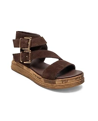 Forever & Always Shoes Women's Lorentis Leather Double Buckle Sandal
