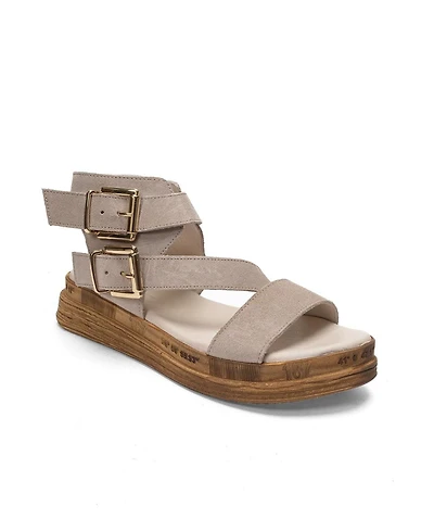 Forever & Always Shoes Women's Lorentis Leather Double Buckle Sandal