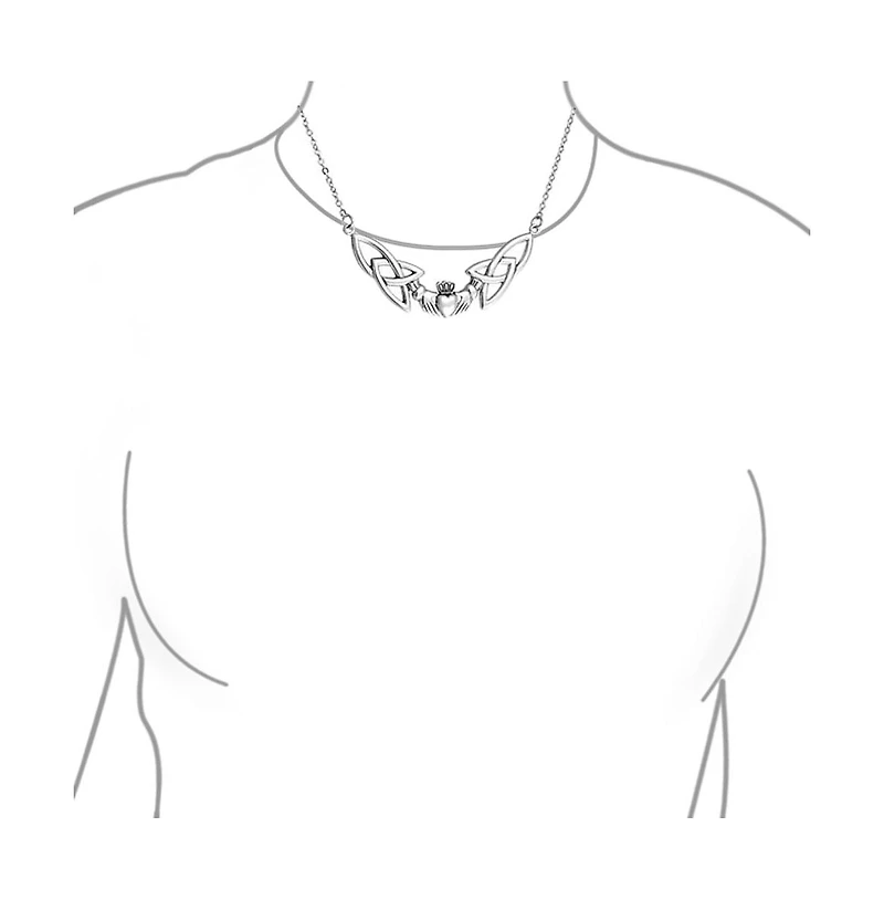 Bling Jewelry Romantic Celtic Claddagh Collar Necklace Trinity Love Knot Friendship