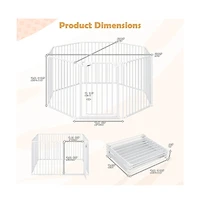 Ruie 8 Panel Extra Wide Pet Gate with Auto-Close Door and 270 Degree Hinges