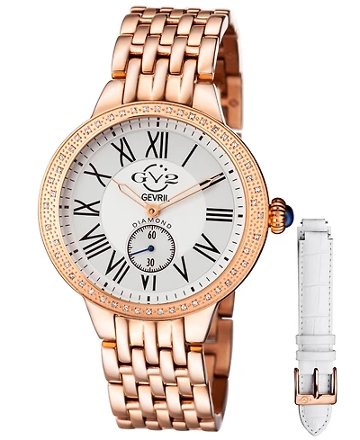 GV2 by Gevril Women's Astor Swiss Quartz Diamond Ip Stainless Steel Bracelet Watch