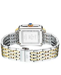 GV2 by Gevril Women's Bari Tortoise Swiss Quartz Diamond Two tone Ipyg/Ss Stainless Steel Bracelet Watch