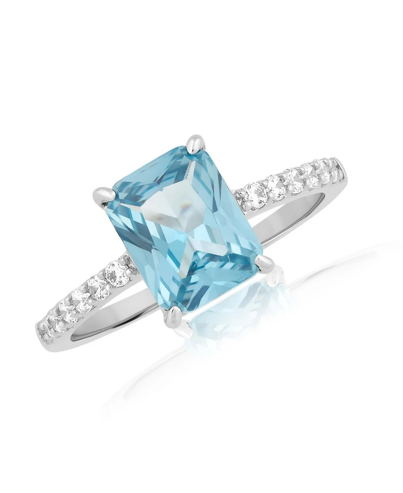 Simona Elegant Radiant-Cut 4-Prong Solitaire Cz Ring