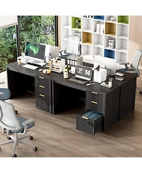 Vlsrka Computer Desk With File Drawers And Storage