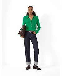 Hush Women's Merino Long Sleeve Polo Top