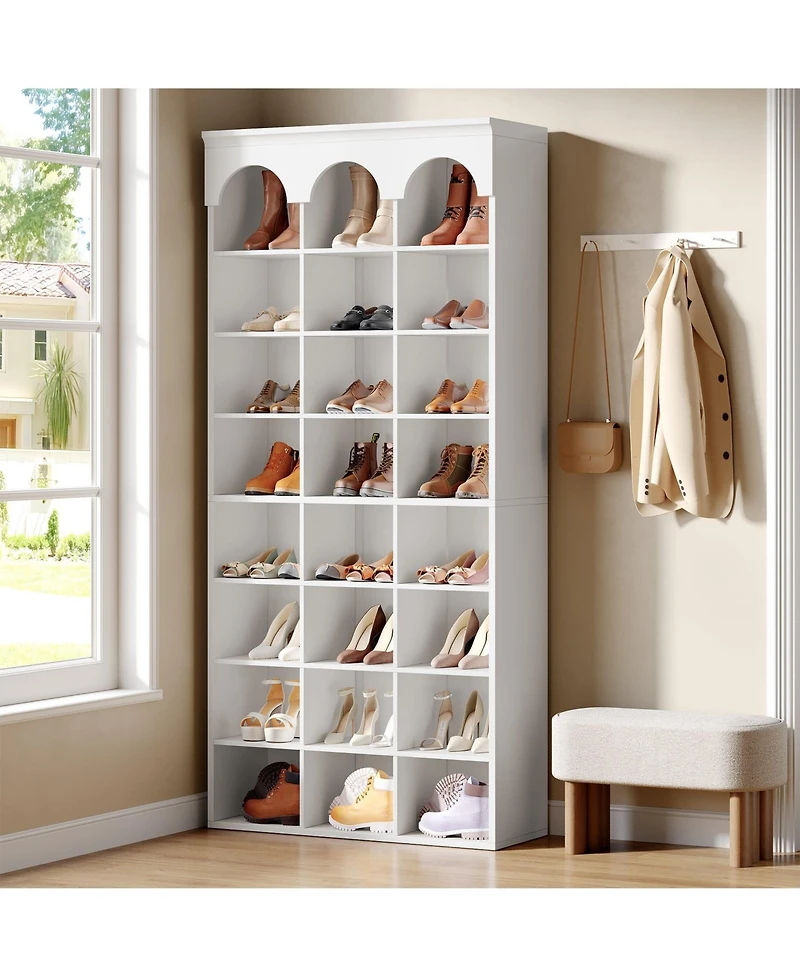 Slickblue 70.87 Inch Shoe Storage Cabinet with 24 Cubbies Organizer