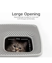 Iris Usa Premium Top Entry Cat Litter Box with Scoop and Enclosed Design, Gray