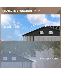 GarveeLife Waterproof Outdoor Metal Storage Shed Kit With Updated Frame Structure And Lockable Double Door For Backyard Garden Patio Use