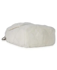 Pre-Owned Prada White Shearling Patchwork System Flap Bag