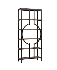 Slickblue 6 Tier Industrial Bookshelf with Open Display Storage Shelves
