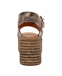 Forever & Always Shoes Women's Mirette Leather Platform Sandal