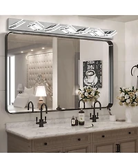 Busdays 45 Inch Modern 7 Light Led Vanity Light Square Acrylic Lampshades Wall Mount Fixture for Bathroom Mirror Lighting