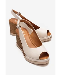 Forever & Always Shoes Helina Leather Wedge Sandal