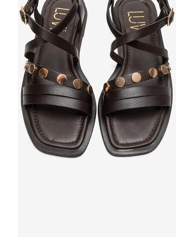 Forever & Always Shoes Poole Leather Multi Strap Sandal