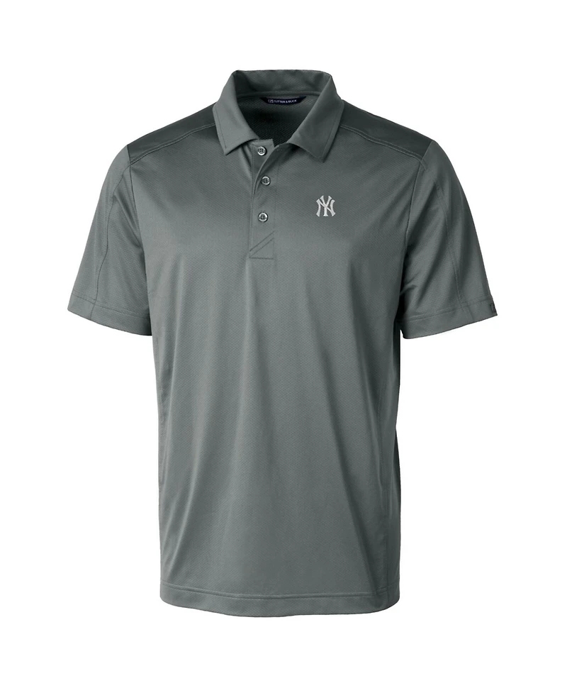 Cutter & Buck Men's Steel New York Yankees Prospect Textured Stretch Polo Shirt