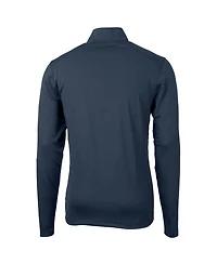 Cutter & Buck Men's Navy New York Yankees Virtue Eco Pique Quarter-Zip Pullover Sweatshirt