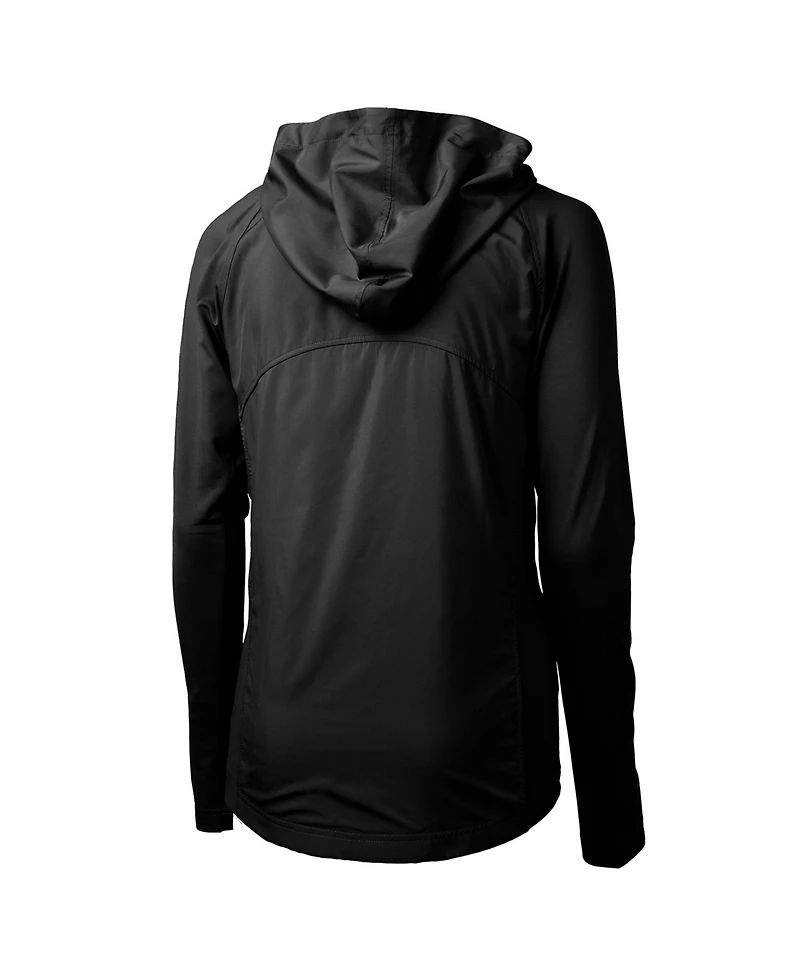 Cutter & Buck Women's Black San Francisco 49ers Throwback Logo Adapt Eco Knit Hybrid Full-Zip Hoodie