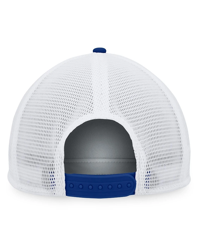 Fanatics Men's Blue/White Toronto Maple Leaf Foam Front Patch Trucker Snapback Hat