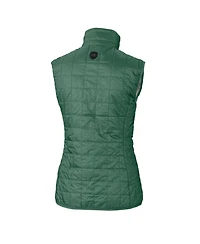 Cutter & Buck Women's Heather Green Philadelphia Eagles Gridiron Classics Logo Rainier PrimaLoft Eco Insulated Full-Zip Puffer Vest