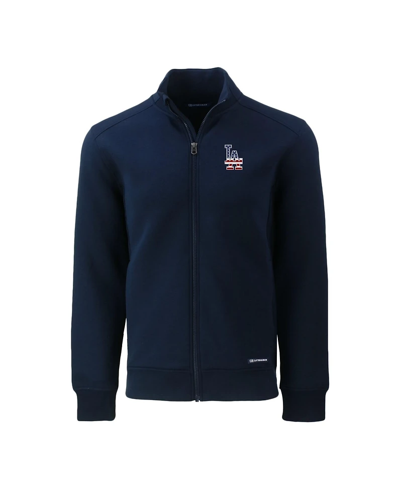 Cutter & Buck Men's Navy Los Angeles Dodgers Stars Stripes Roam Eco Full-Zip Jacket