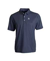Cutter & Buck Men's Navy/White New York Yankees Big & Tall Pike Eco Symmetry Print Stretch Polo Shirt