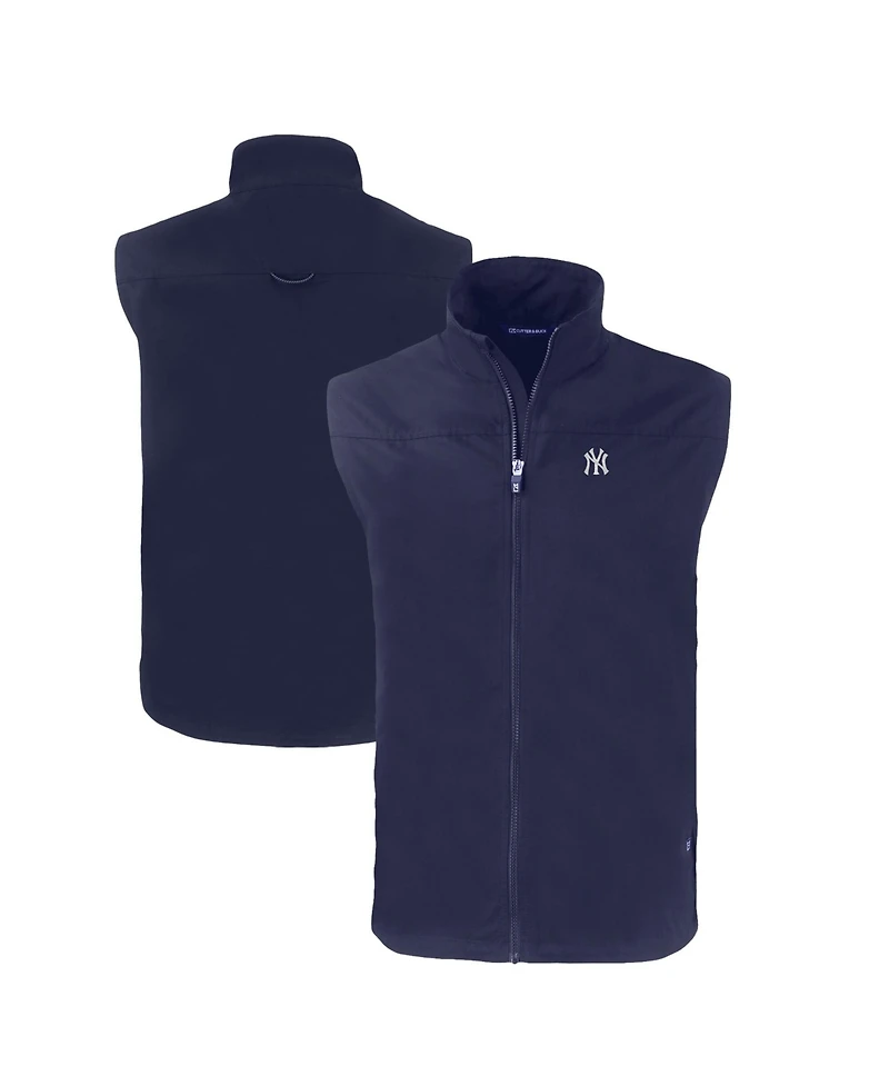 Cutter & Buck Men's Navy New York Yankees Big & Tall Charter Eco Full-Zip Vest
