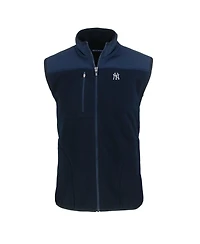 Cutter & Buck Men's Navy New York Yankees Big Tall Cascade Eco Sherpa Fleece Full-Zip Vest
