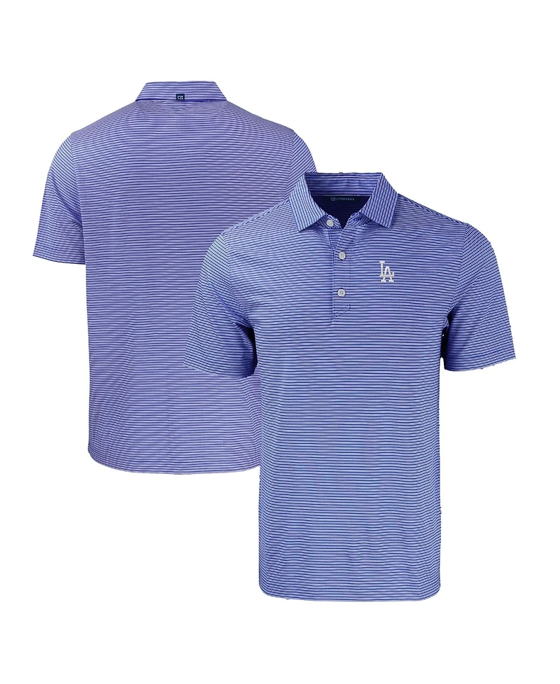 Cutter & Buck Men's Royal/White Los Angeles Dodgers Big & Tall Forge Eco Double Stripe Stretch Polo Shirt
