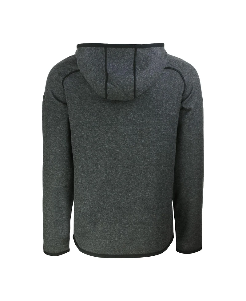 Cutter & Buck Men's Heather Charcoal Los Angeles Dodgers Mainsail Full-Zip Hooded Jacket