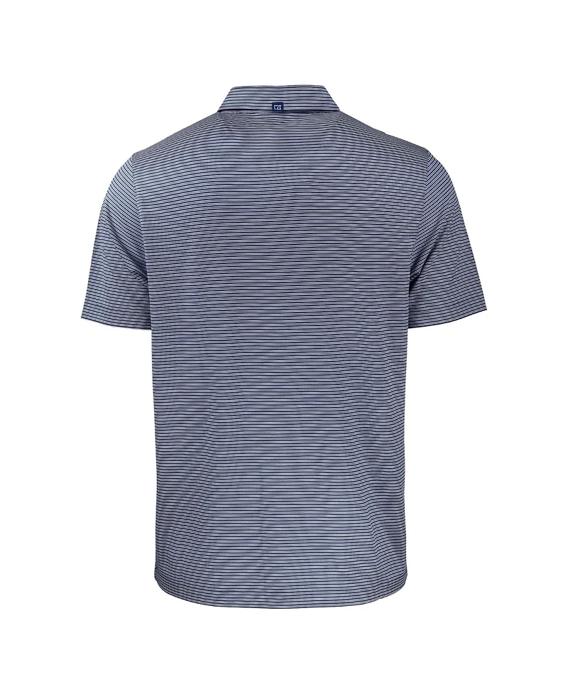 Cutter & Buck Men's Navy/White New York Yankees Stars Stripes Big & Tall Forge Eco Double Stripe Stretch Polo Shirt