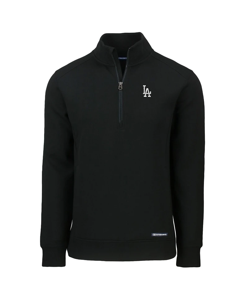 Cutter & Buck Men's Black Los Angeles Dodgers Roam Eco Quarter-Zip Pullover Sweatshirt