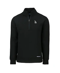 Cutter & Buck Men's Black Los Angeles Dodgers Roam Eco Quarter-Zip Pullover Sweatshirt