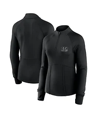 Fanatics Women's Black Cincinnati Bengals Elements Raglan Quarter-Zip Jacket
