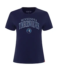 Sportiqe Women's Navy Minnesota Timberwolves Arcadia Boxy T-Shirt