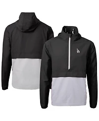 Cutter & Buck Men's Black Los Angeles Dodgers Charter Eco Half-Zip Anorak Jacket