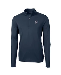 Cutter & Buck Men's Navy New York Yankees Big & Tall Virtue Eco Pique Quarter-Zip Jacket