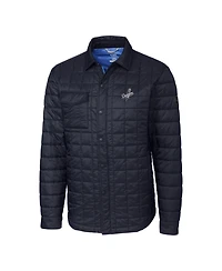 Cutter & Buck Men's Navy Los Angeles Dodgers Rainier PrimaLoft Eco Insulated Quilted Full-Zip Shirt Jacket