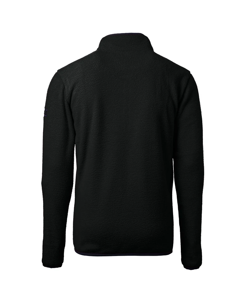 Cutter & Buck Men's Black Los Angeles Dodgers Cascade Eco Fleece Quarter-Zip Jacket