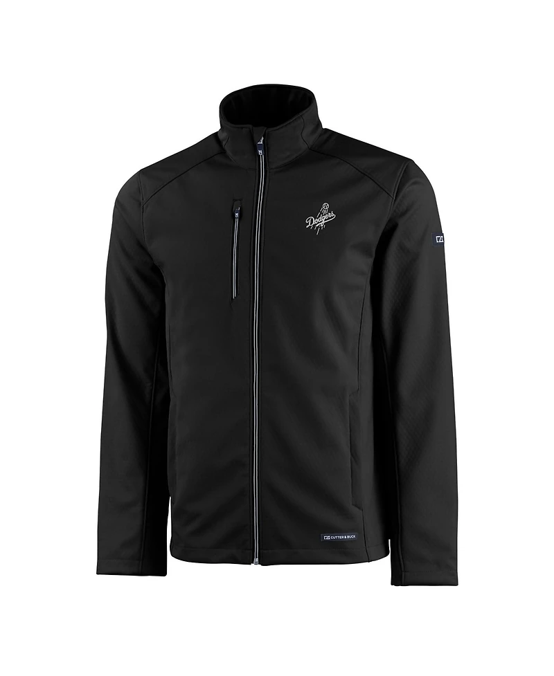 Cutter & Buck Men's Black Los Angeles Dodgers Evoke Eco Softshell Full-Zip Jacket