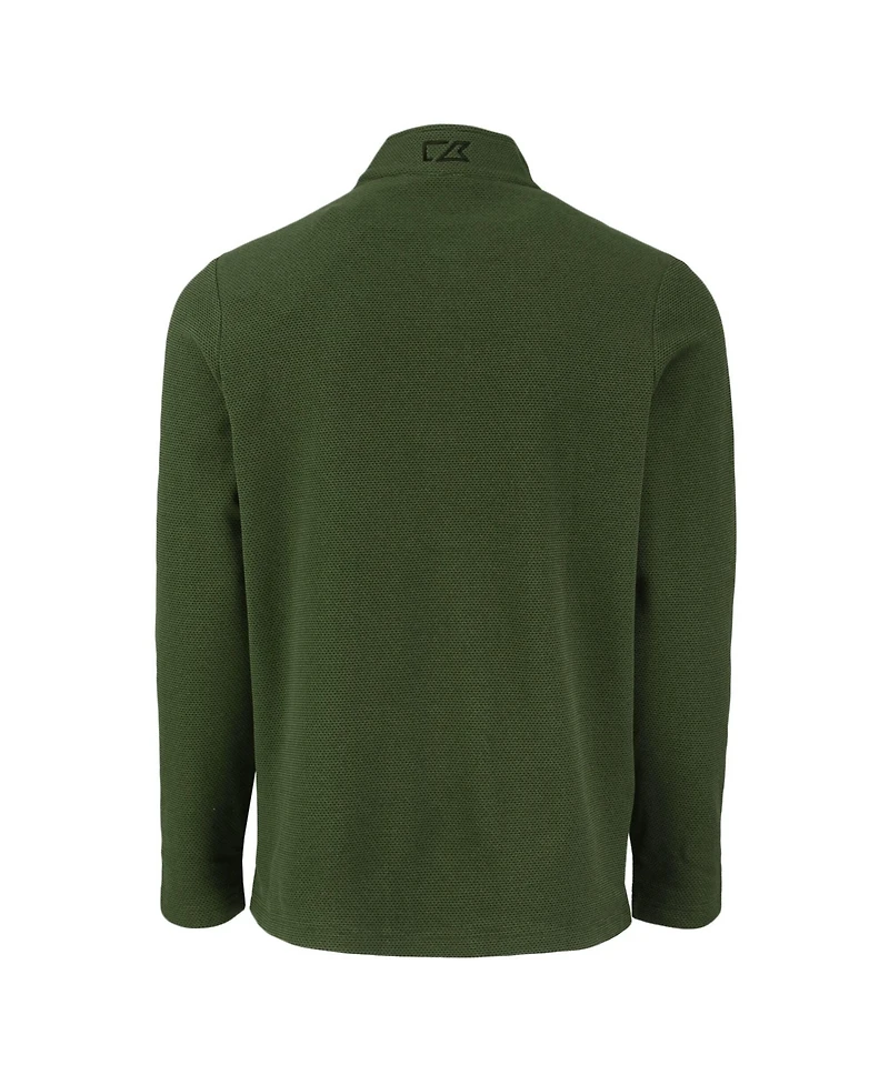 Cutter & Buck Men's Green Philadelphia Eagles Hunts Point Eco Textured Fleece Half-Snap Sweatshirt