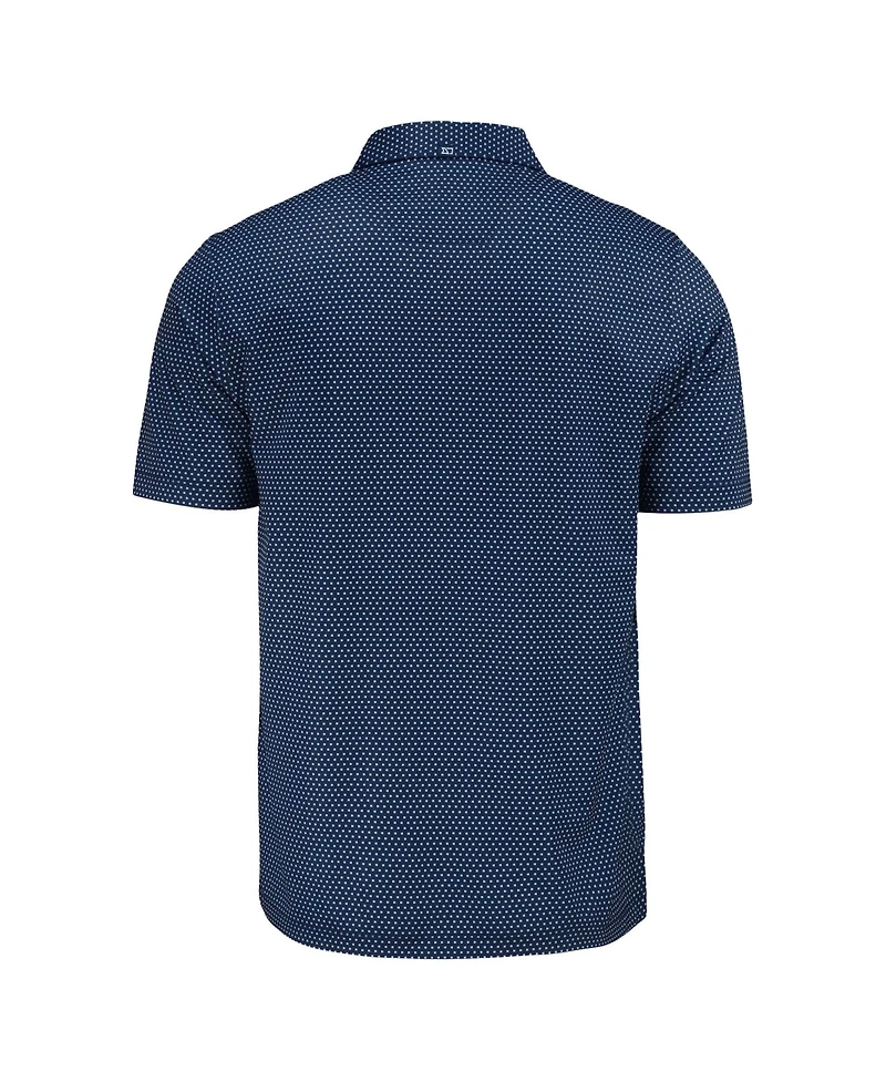 Cutter & Buck Men's Navy Los Angeles Dodgers Pike Eco Shadow Check Print Polo Shirt
