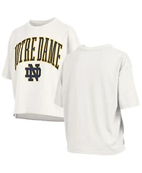 Pressbox Women's White Notre Dame Fighting Irish Plus Size Nelson Motley Crew Oversized Slub T-Shirt