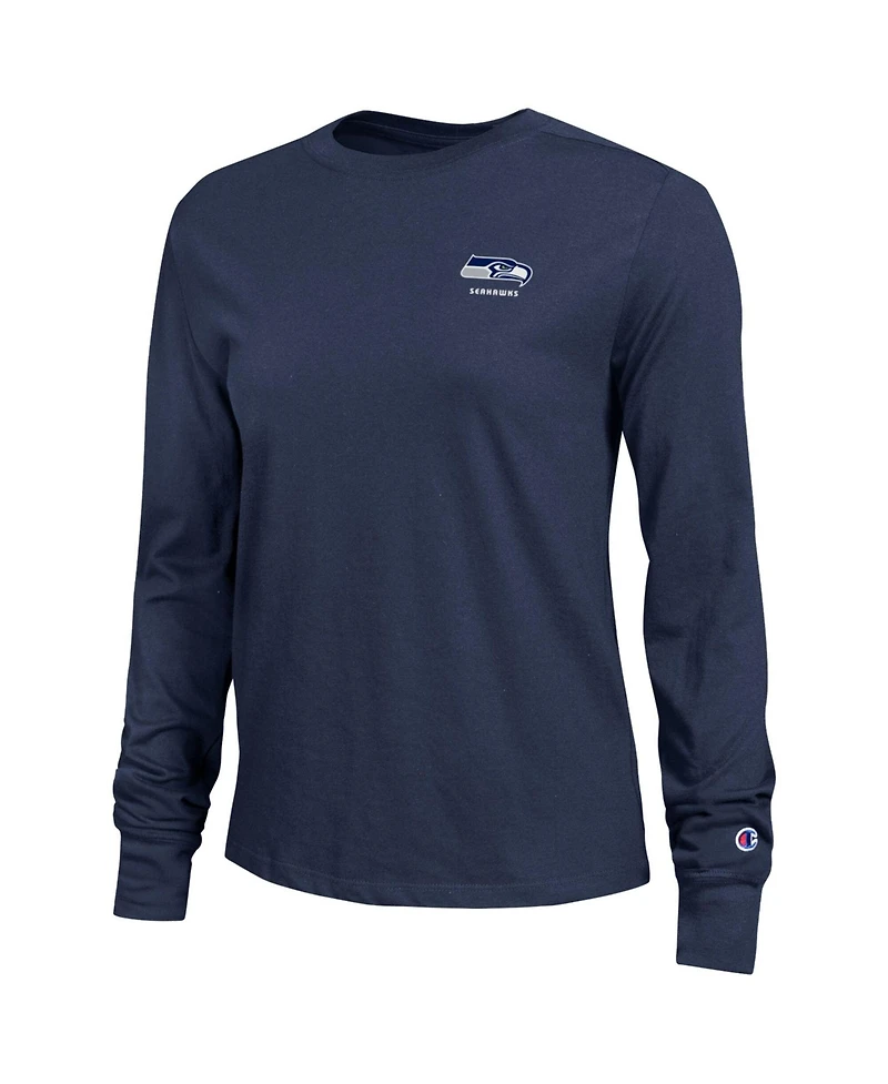 Champion Women's College Navy Seattle Seahawks Core Long-Sleeve T-Shirt