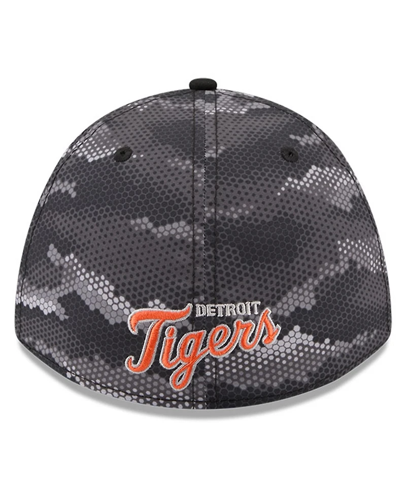 New Era Men's Black Detroit Tigers Camo 39THIRTY A-Frame Flex Hat