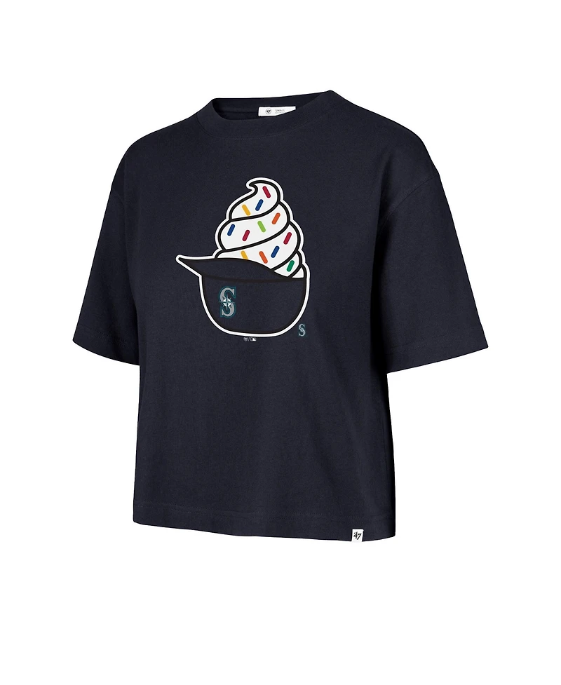 '47 Brand Women's Navy Seattle Mariners Ice Cream Helmet T-Shirt